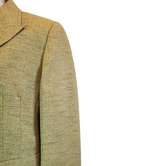 EVAN PICONE SZ 14P Women's 2 Pc Classic Light Green Tweed Blazer & Skirt Suit - Picture 4 of 13